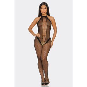 Close To Me Cut-Out Fishnet Bodystocking